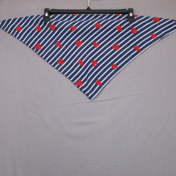 Old Navy Triangle Scarf Hearts Blue & Red Unisex Size | L/XL - Picture 1 of 10